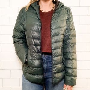 BCBGeneration Green Packable Down Puffer Jacket